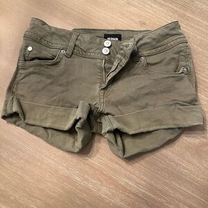 Hudson Jeans Green Jean Shorts with Rolled Hem